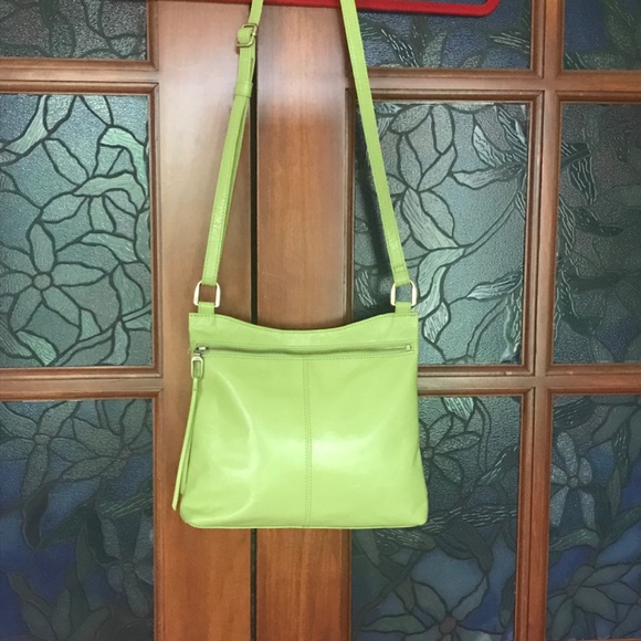 Hobo Leather Cambel Crossbody Handbag Celery Green - Picture 5 of 8